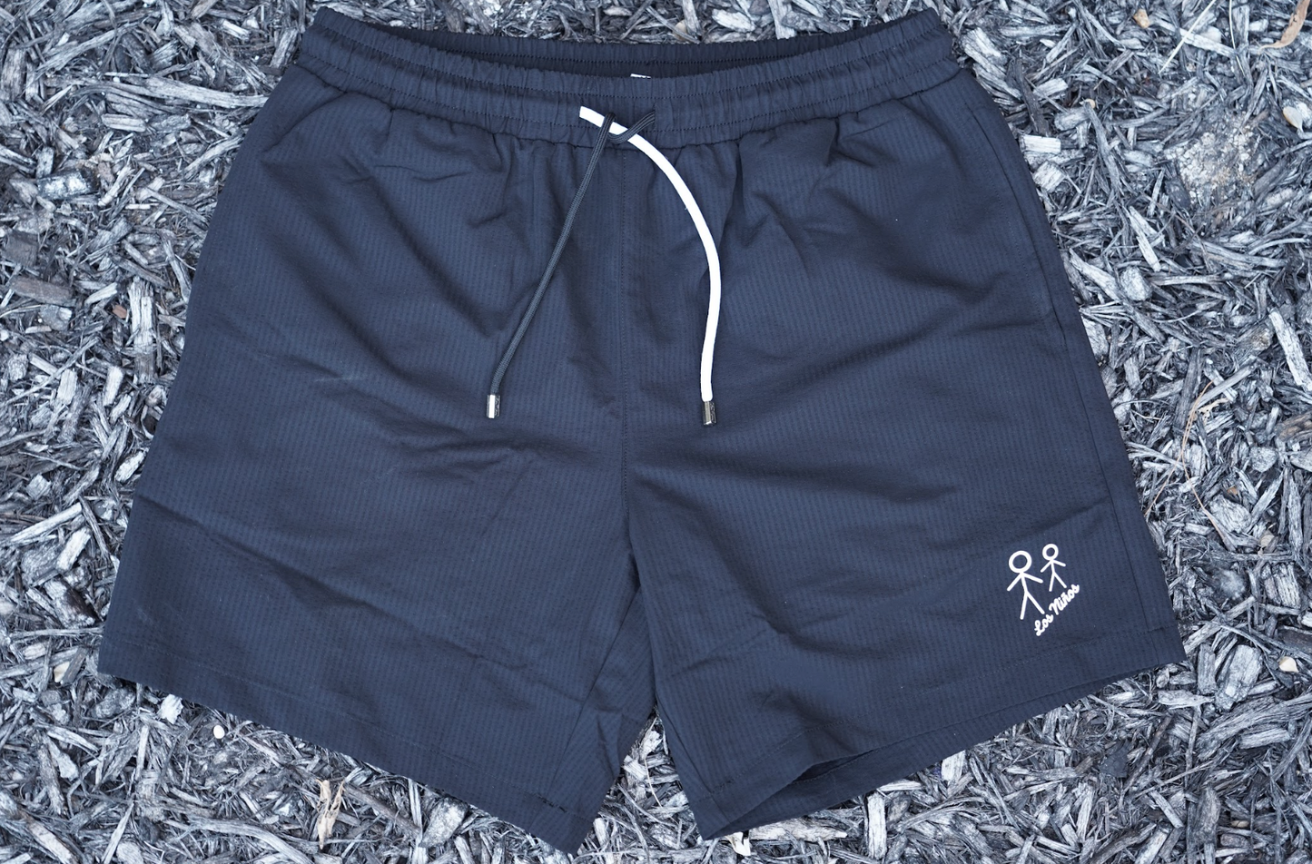 Midnight Black Mid-Length Swimshorts