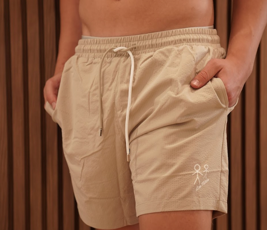Shoreline Beige Mid-Length Swim shorts
